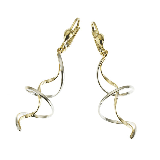Ohrringe 333 Gold zweifarbig Spirale