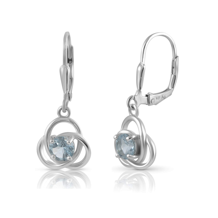 Ohrhänger 925/- Sterling Silber rhodiniert Blautopas
