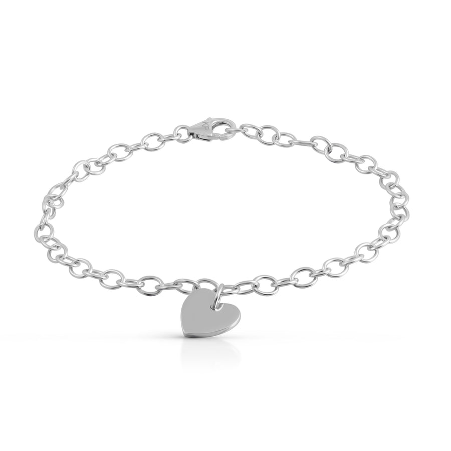 Armband 925 Silber rhodiniert mit Herz Motiv