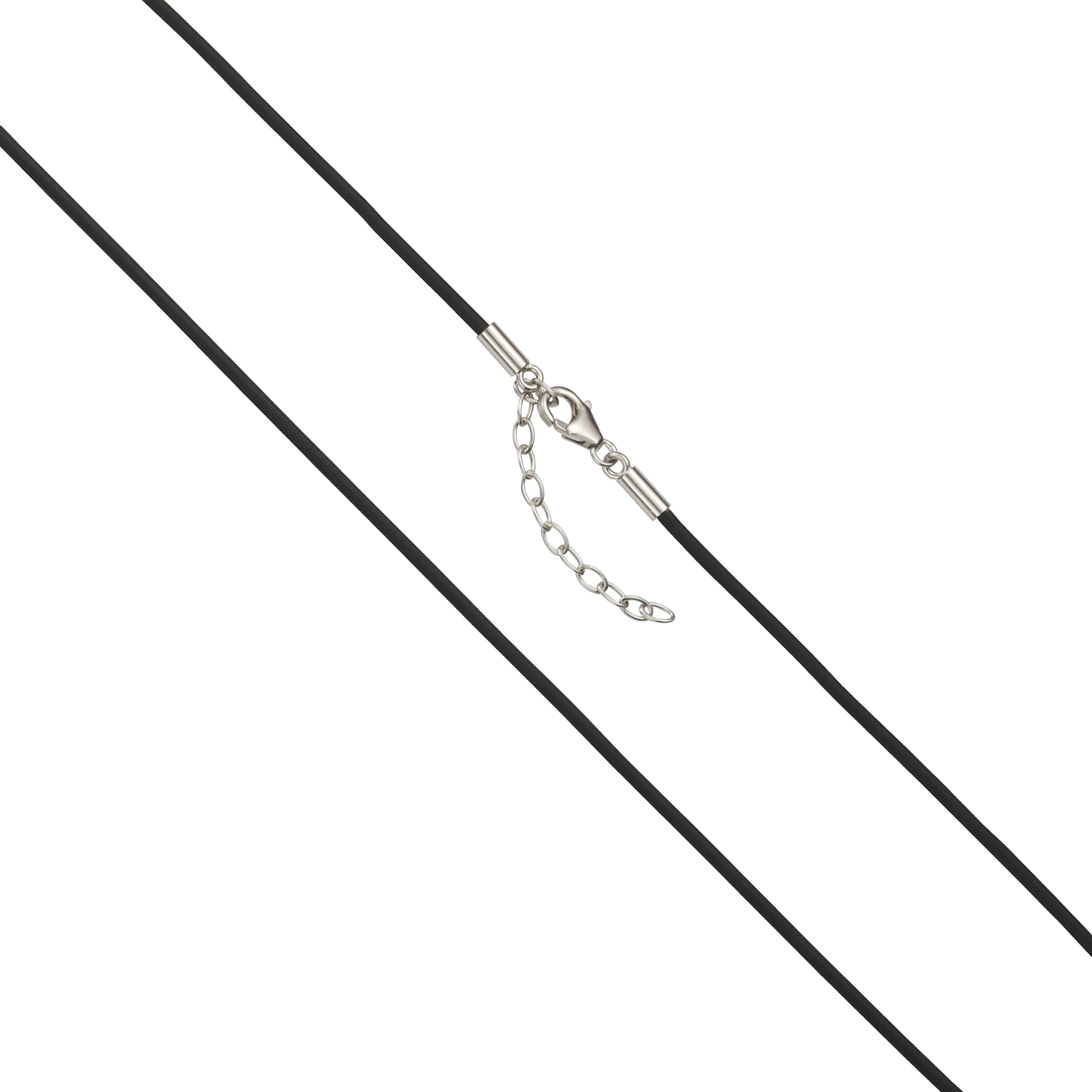 Collier 925/- Sterling Silber rhod. Kautschuk 42cm