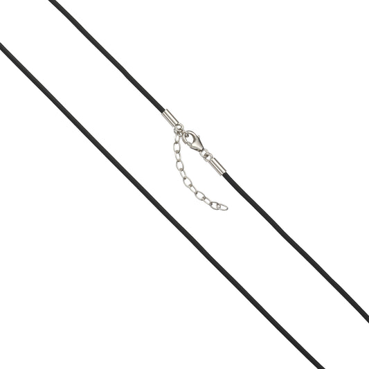 Collier 925/- Sterling Silber rhod. Kautschuk 45cm