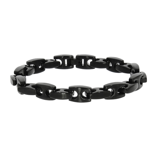 Armband Edelstahl matt glanz schwarz 23,5cm lang