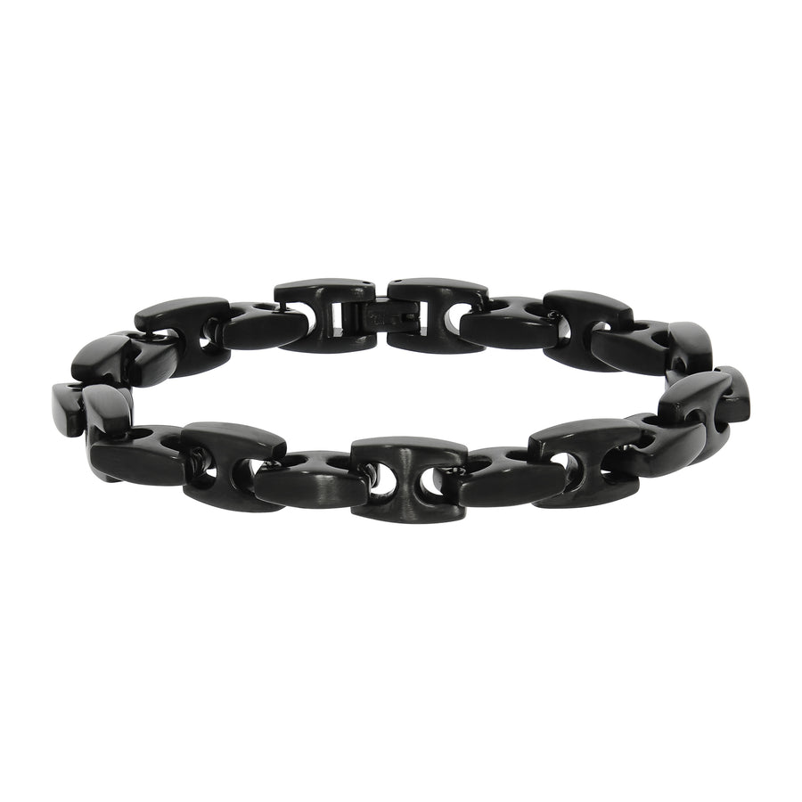 Armband Edelstahl matt glanz schwarz 23,5cm lang