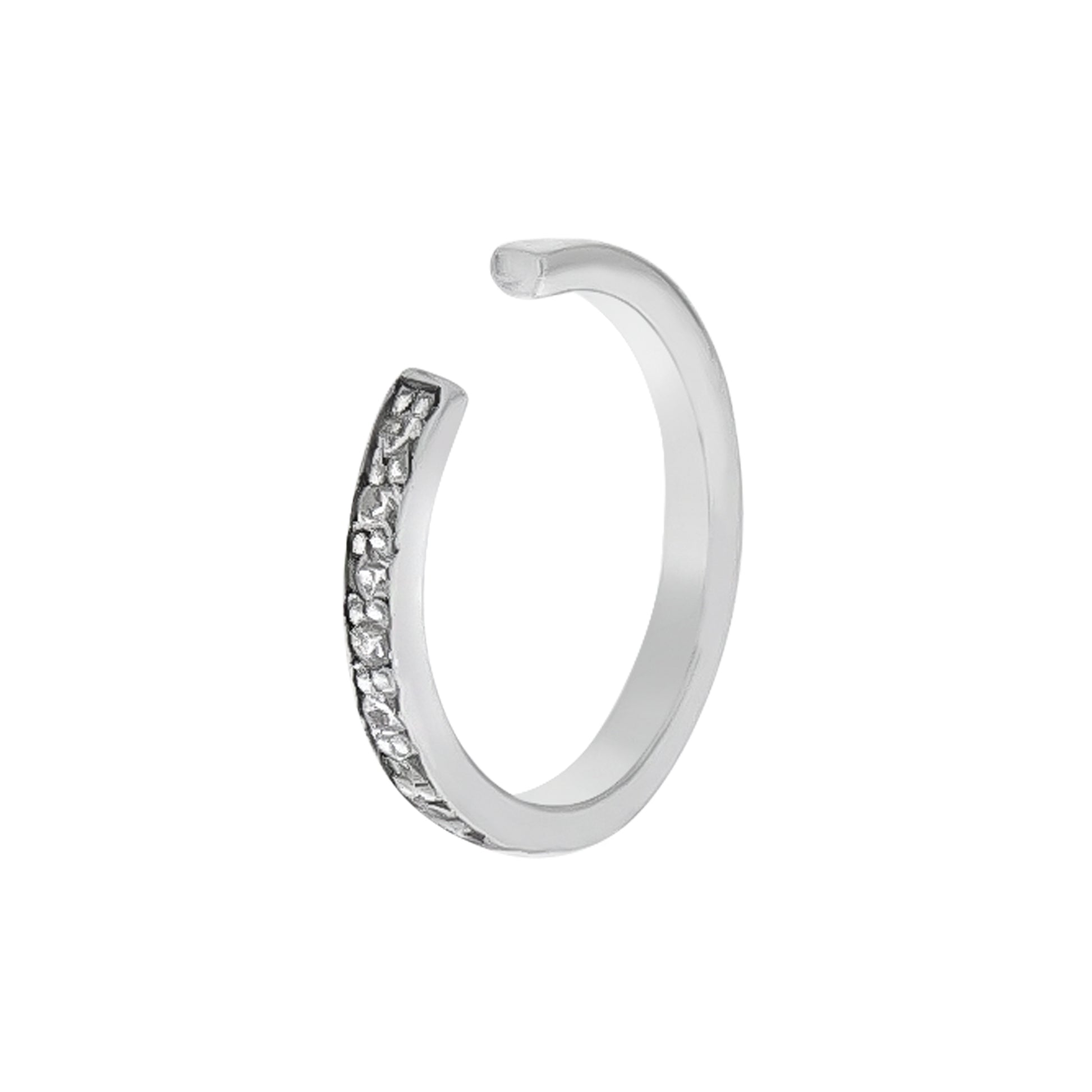 Ohrklemme Silber 925 rhodiniert mit 11x Zirkonia weiß