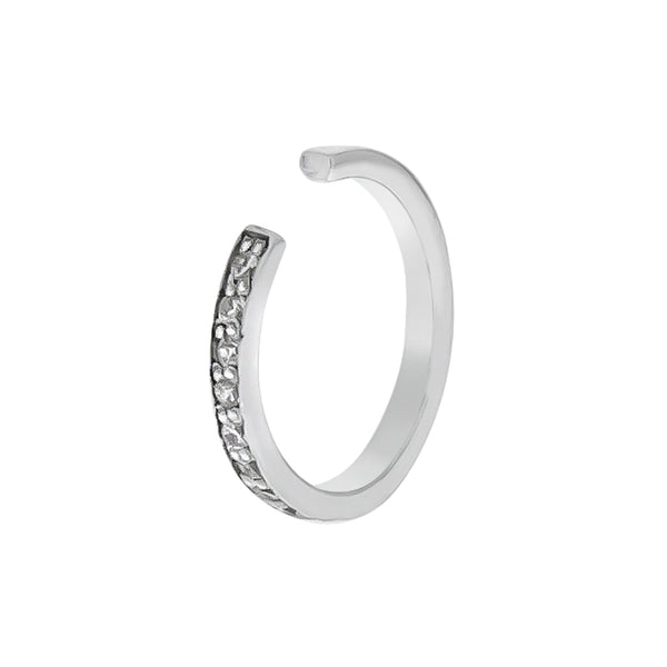 Ohrklemme Silber 925 rhodiniert mit 11x Zirkonia weiß