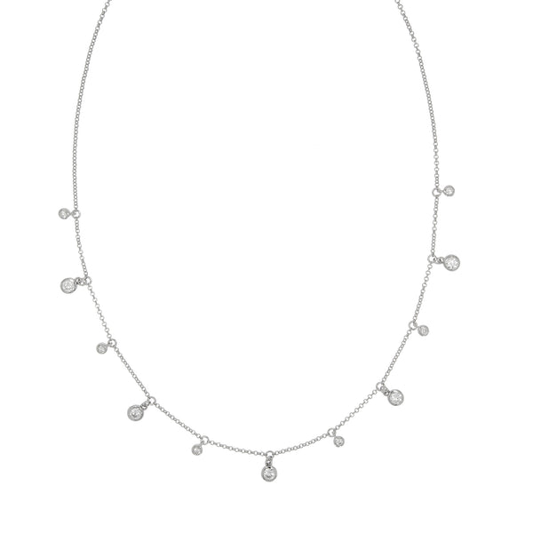 Halskette Silber 925 rhodiniert mit Zirkonia weiß