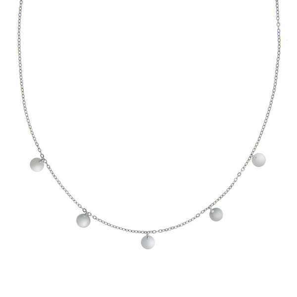 Halskette 925 Sterling Silber rhodiniert Plättchen-Anhänger 42+3cm