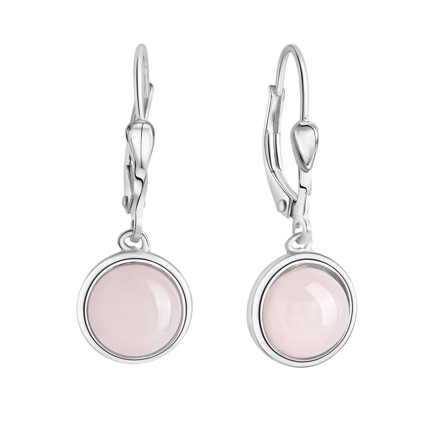 Ohrringe Silber 925 mitechtem Rosenquarz