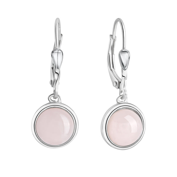 Ohrringe Silber 925 mitechtem Rosenquarz