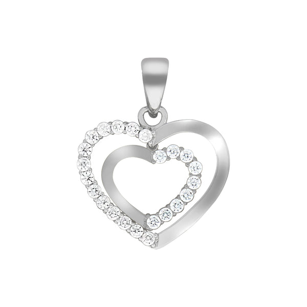 Verbena Herz-Anhänger – 925 Sterlingsilber mit Zirkonia