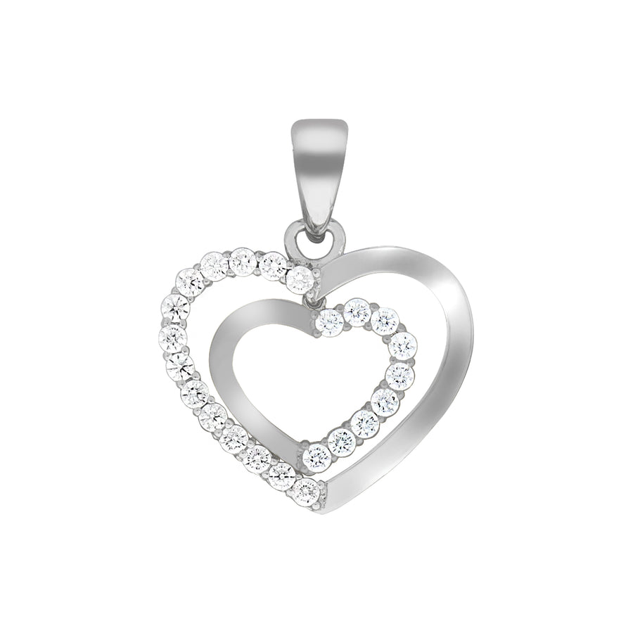 Verbena Herz-Anhänger – 925 Sterlingsilber mit Zirkonia