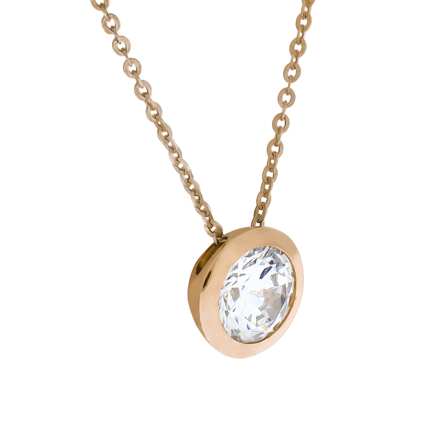 Collier 925 Silber rotvergoldet Zirkonia