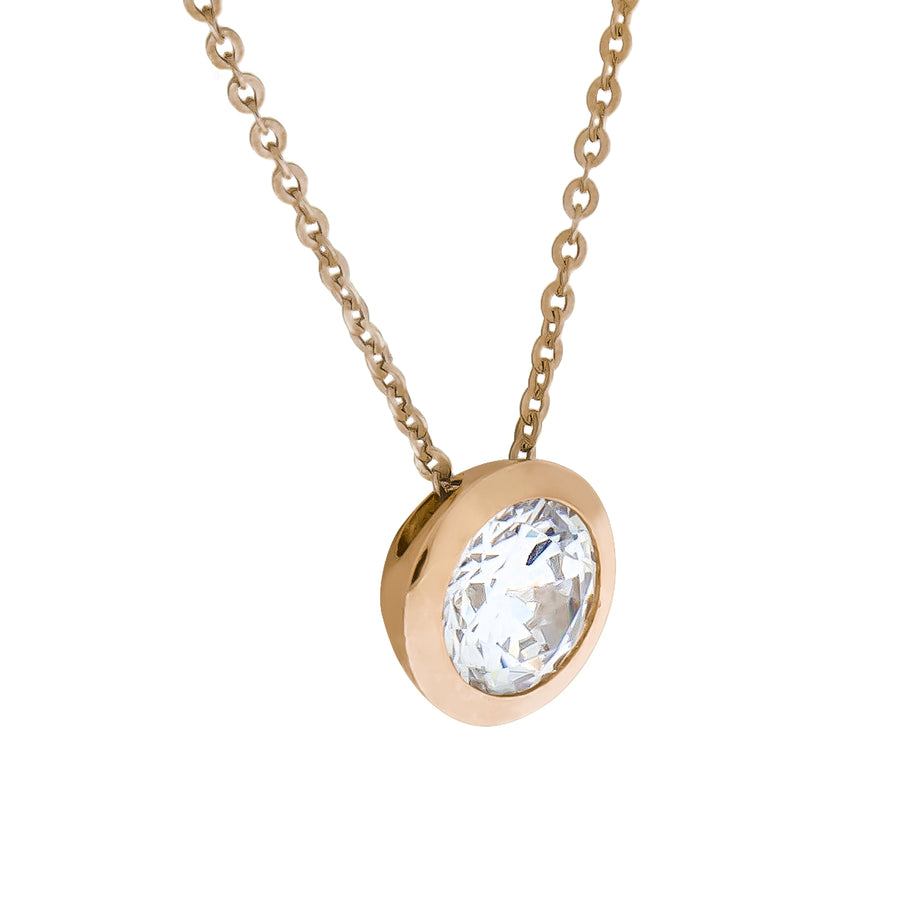 Collier 925 Silber rotvergoldet Zirkonia