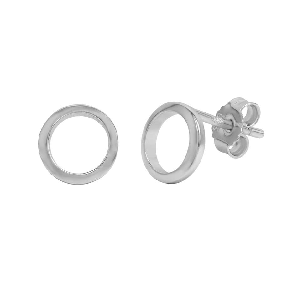 Ohrstecker 925 Silber rhodiniert rund