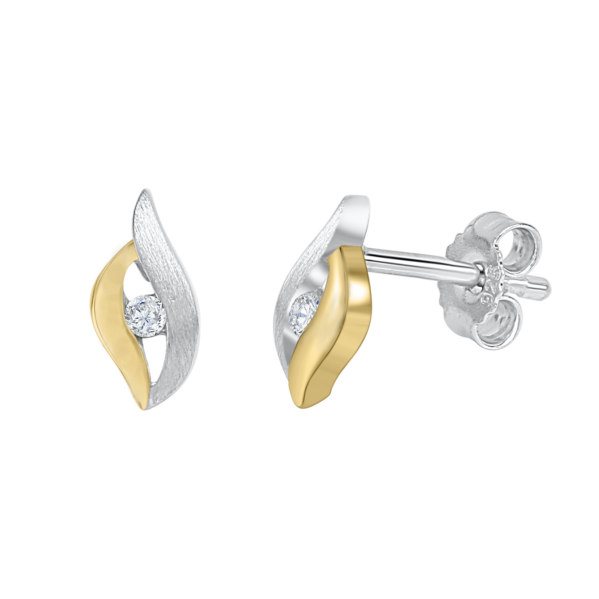 Ohrstecker 925 Silber zweifarbig