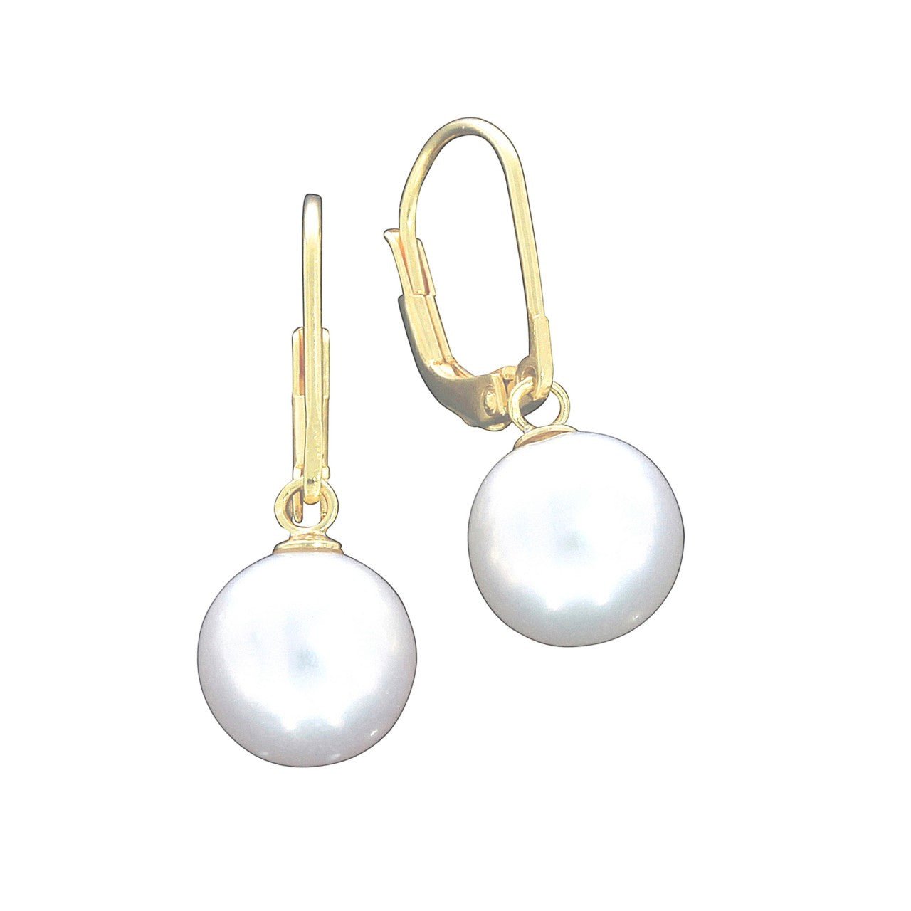 Ohrhänger 925/- Sterling Silber vergoldet 2,5cm Süßwasserzuchtperle - LUMINOSO JEWELRY