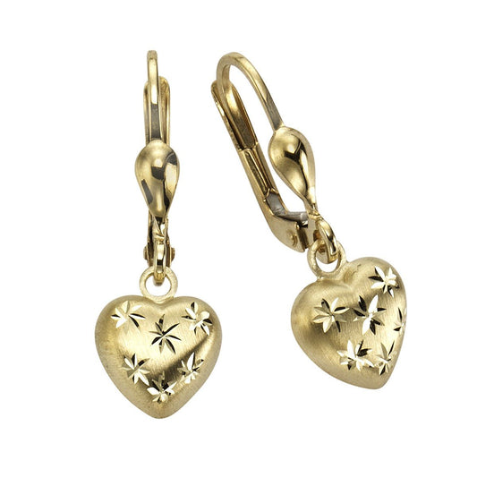 Ohrhänger Herz 333/- Gold 2,3cm diamantiert - LUMINOSO JEWELRY