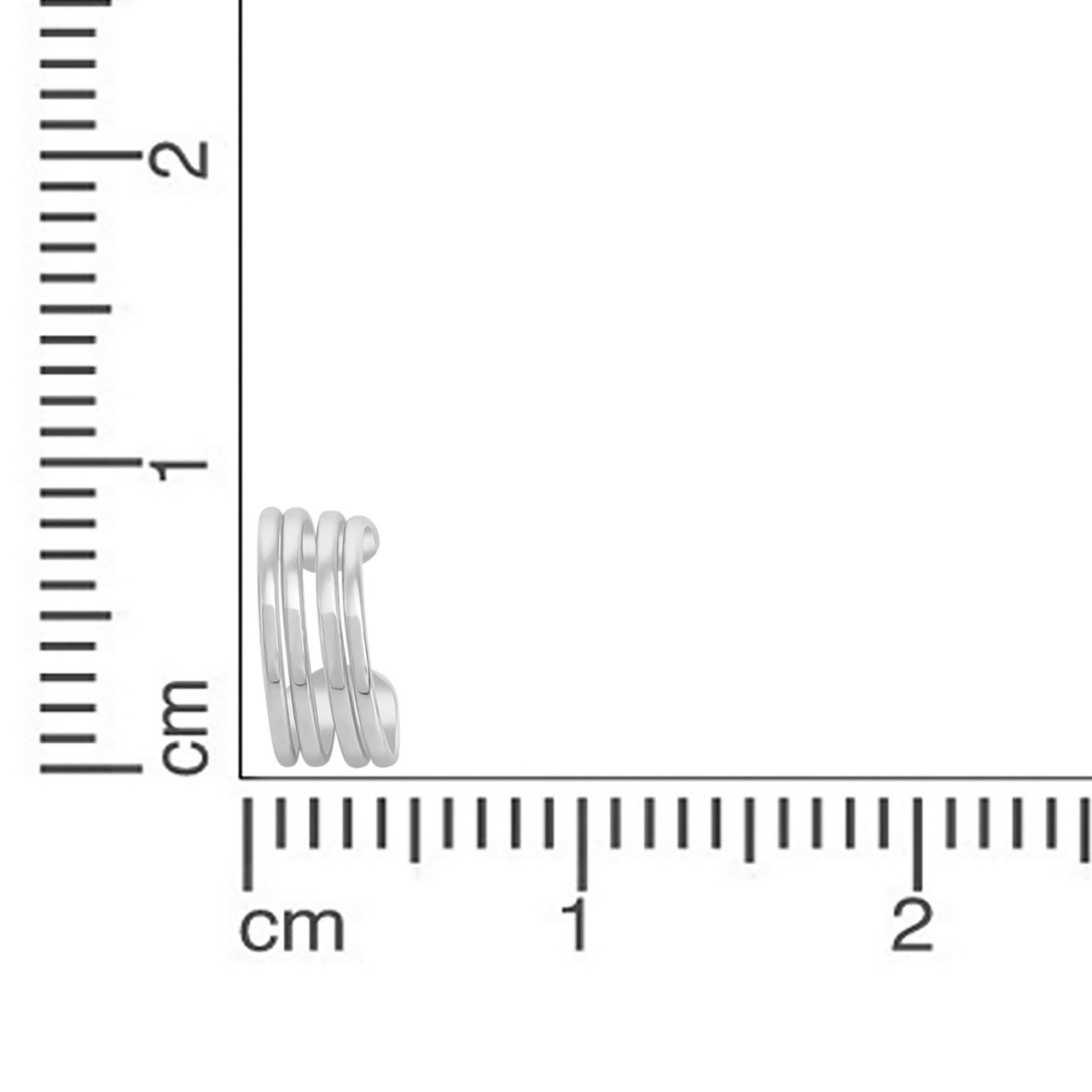 Ohrklemme 925/- Sterling Silber rhodiniert 1,1cm - LUMINOSO JEWELRY