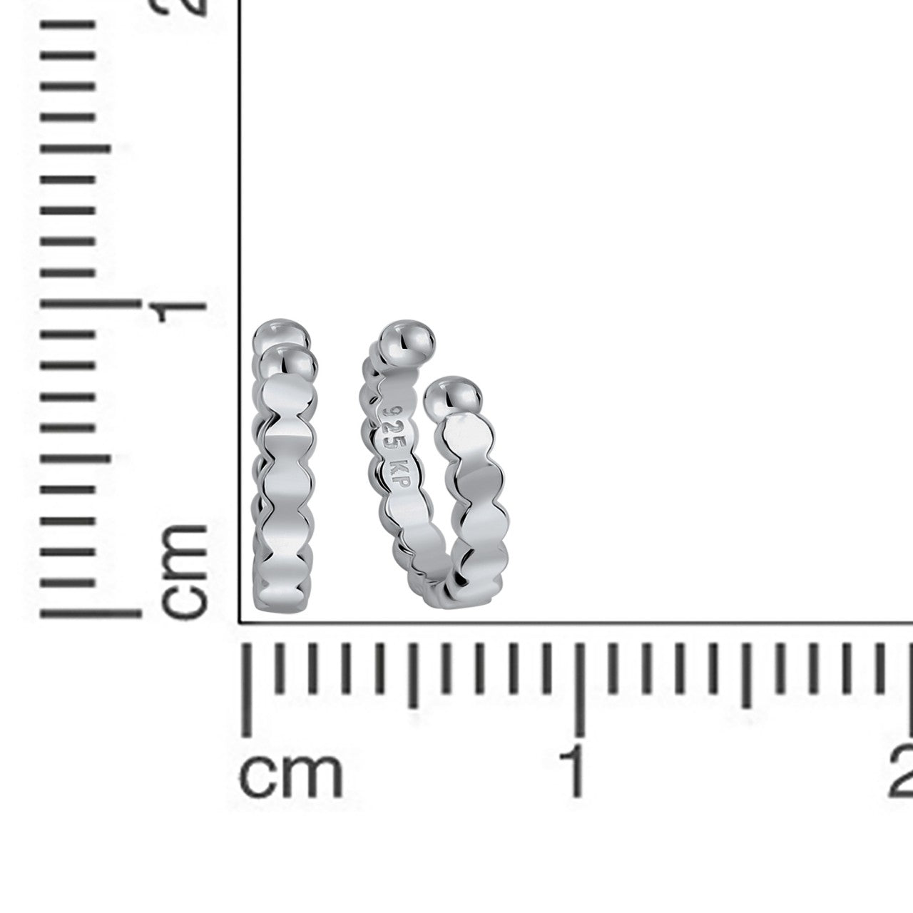 Ohrklemme 925/- Sterling Silber rhodiniert 1,2cm - LUMINOSO JEWELRY