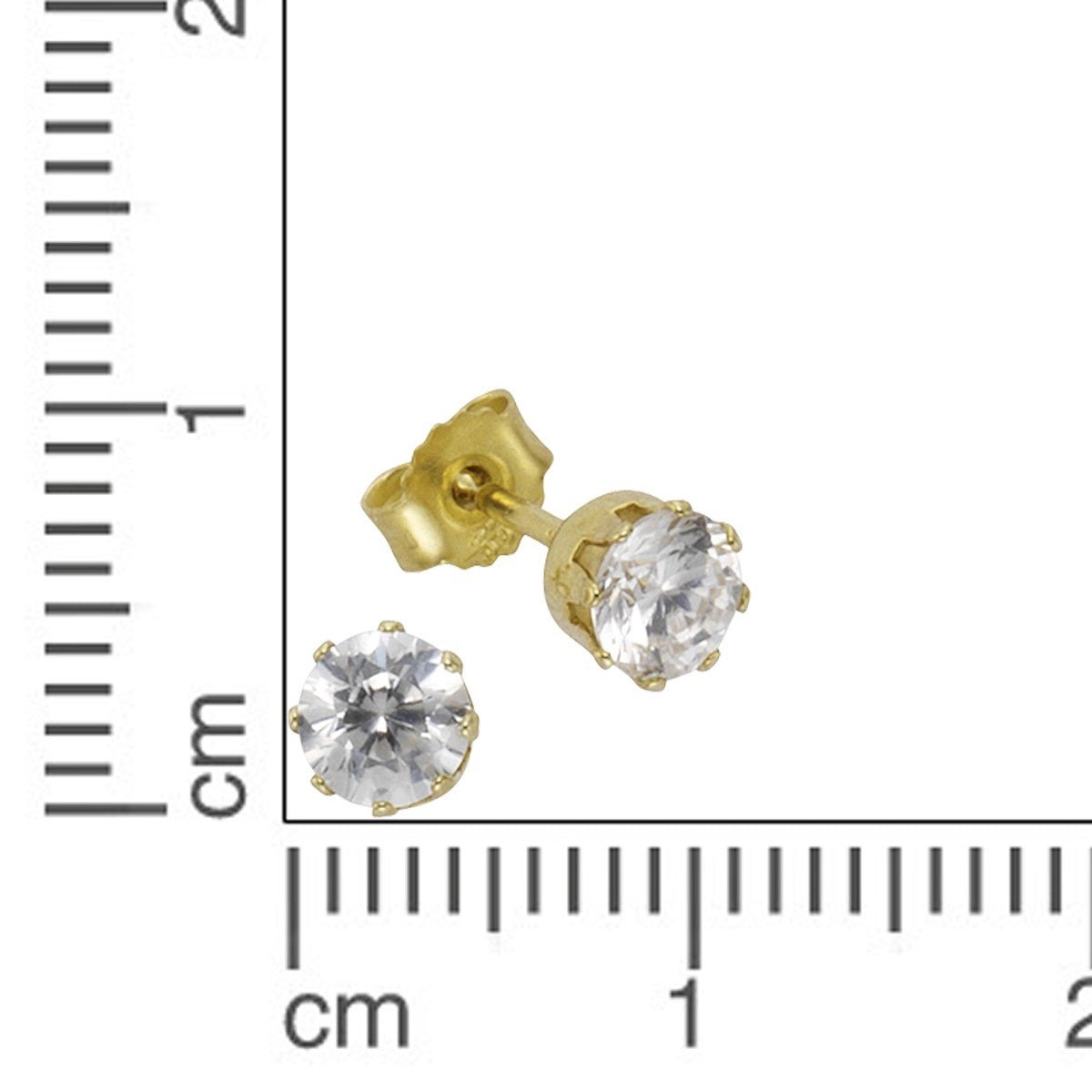 Ohrringe 333 Gelbgold Zirkonia weiß 4,5mm - LUMINOSO JEWELRY