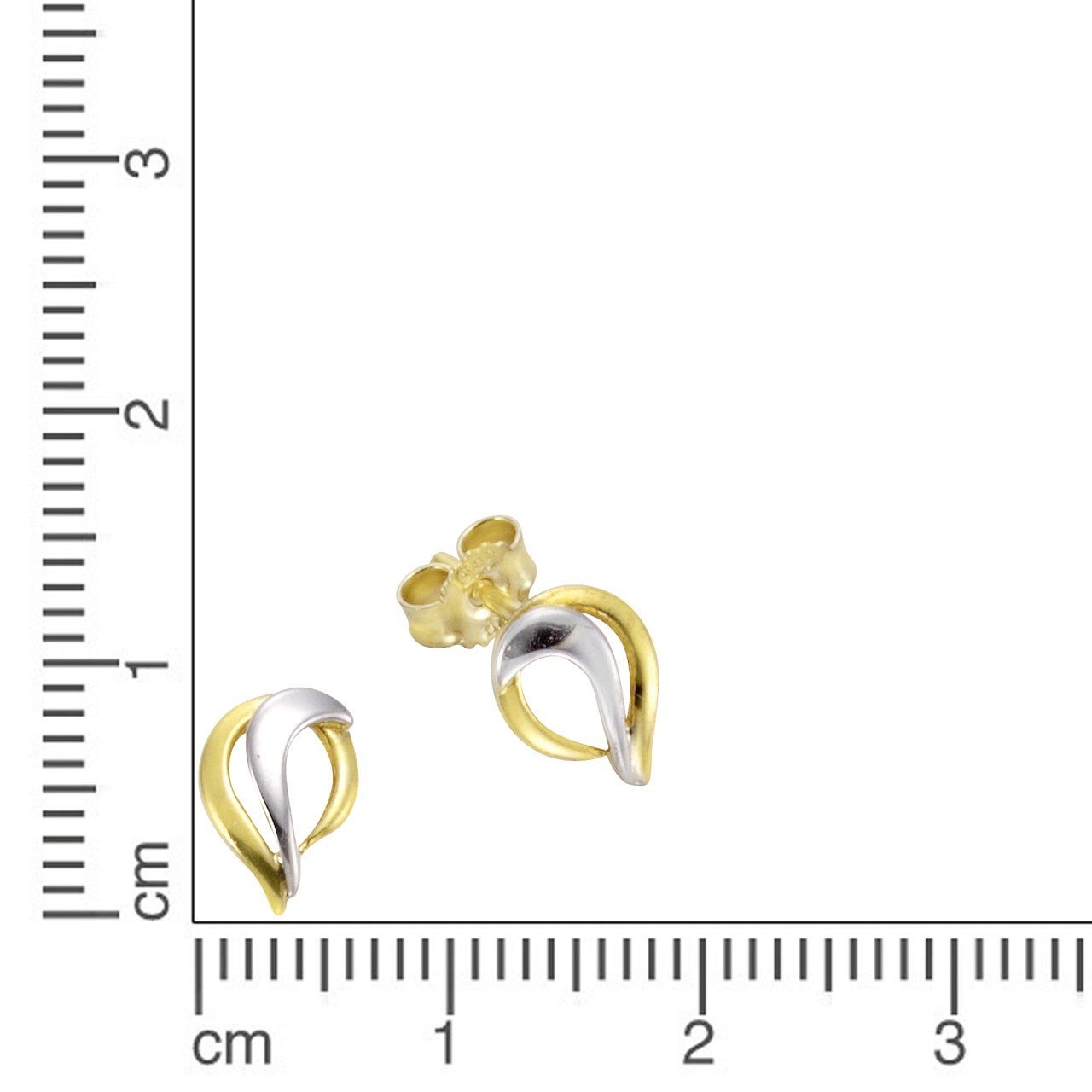 Ohrringe 333 Gold zweifarbig - LUMINOSO JEWELRY