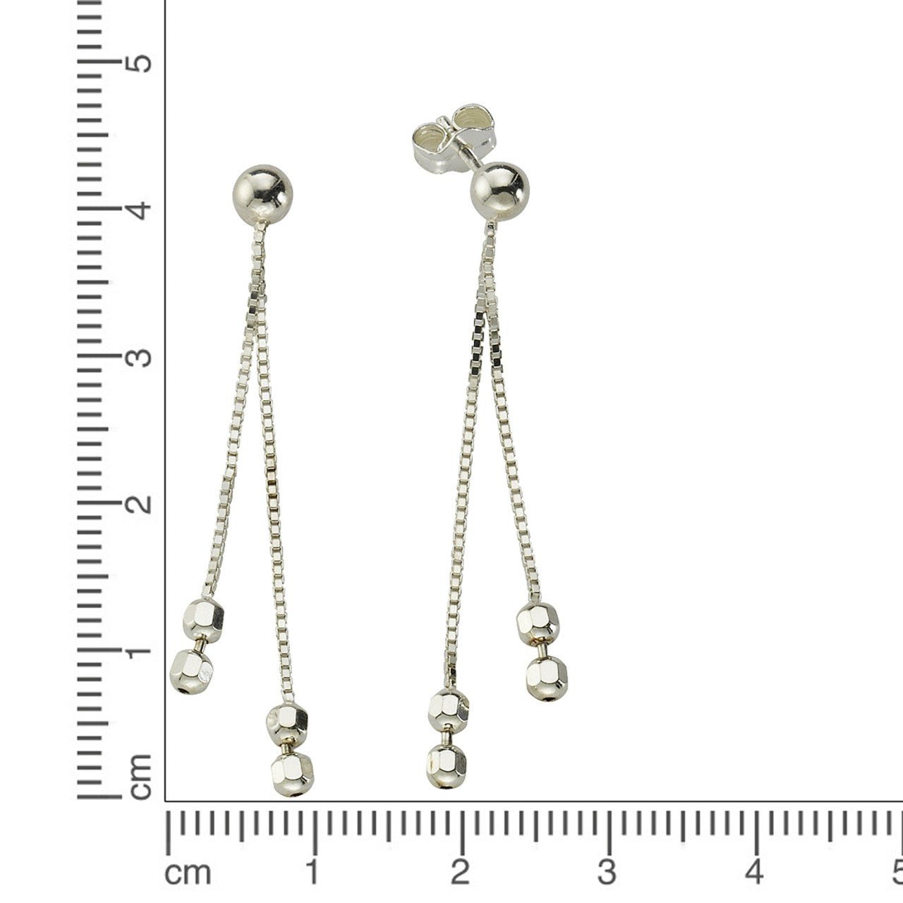 Ohrringe 925 Silber 4,4cm - LUMINOSO JEWELRY