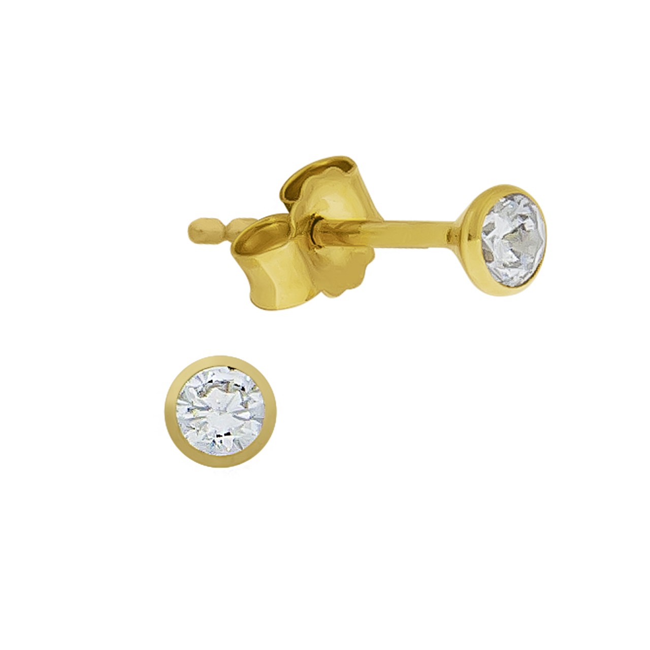 Ohrstecker 585 Gelbgold Zirkonia
