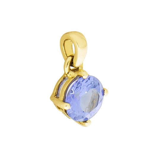 Pendant 375 yellow gold with tanzanite