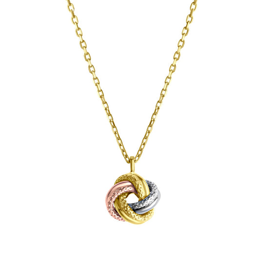 Necklace 585/- yellow gold tricolor structured