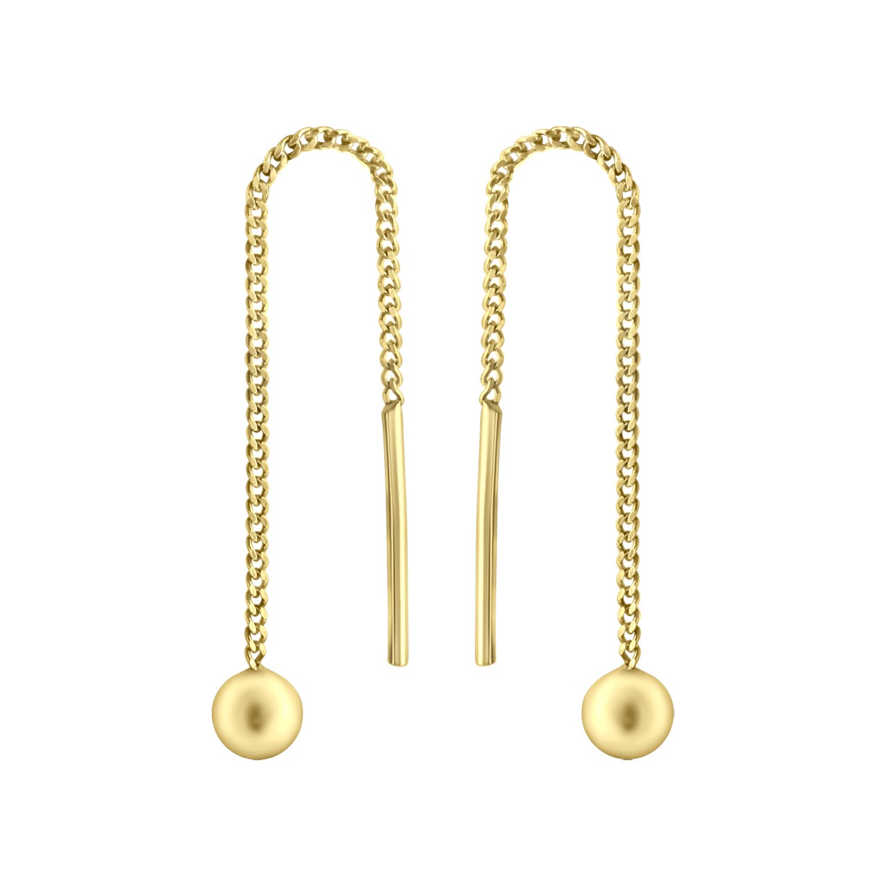 Durchzieh-Ohrringe 333/- Gelbgold glanz Kugel