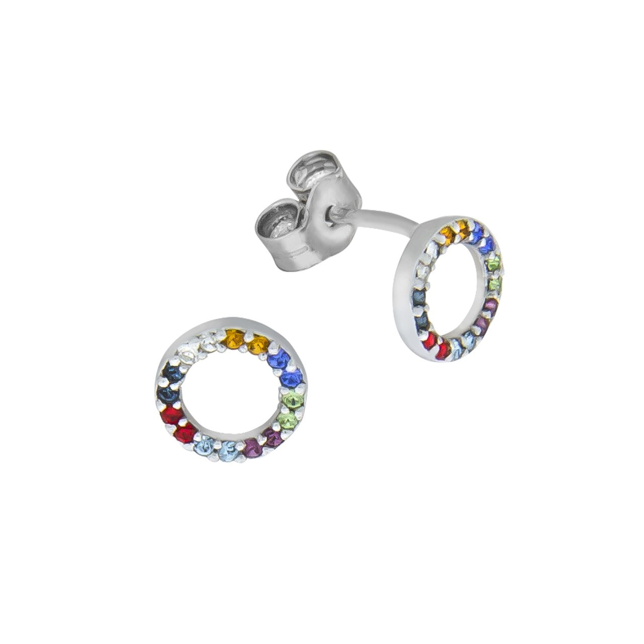 Ohrstecker 925/- Sterling Silber rhodiniert Kristall bunt