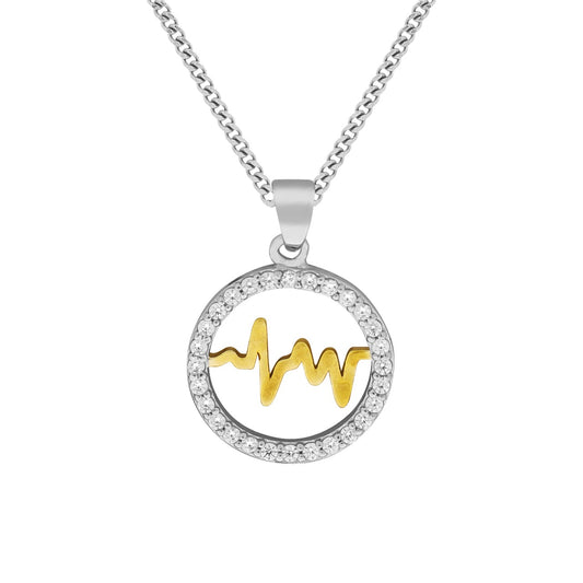 Collier 925/- Sterling Silber rhodiniert Zirkonia