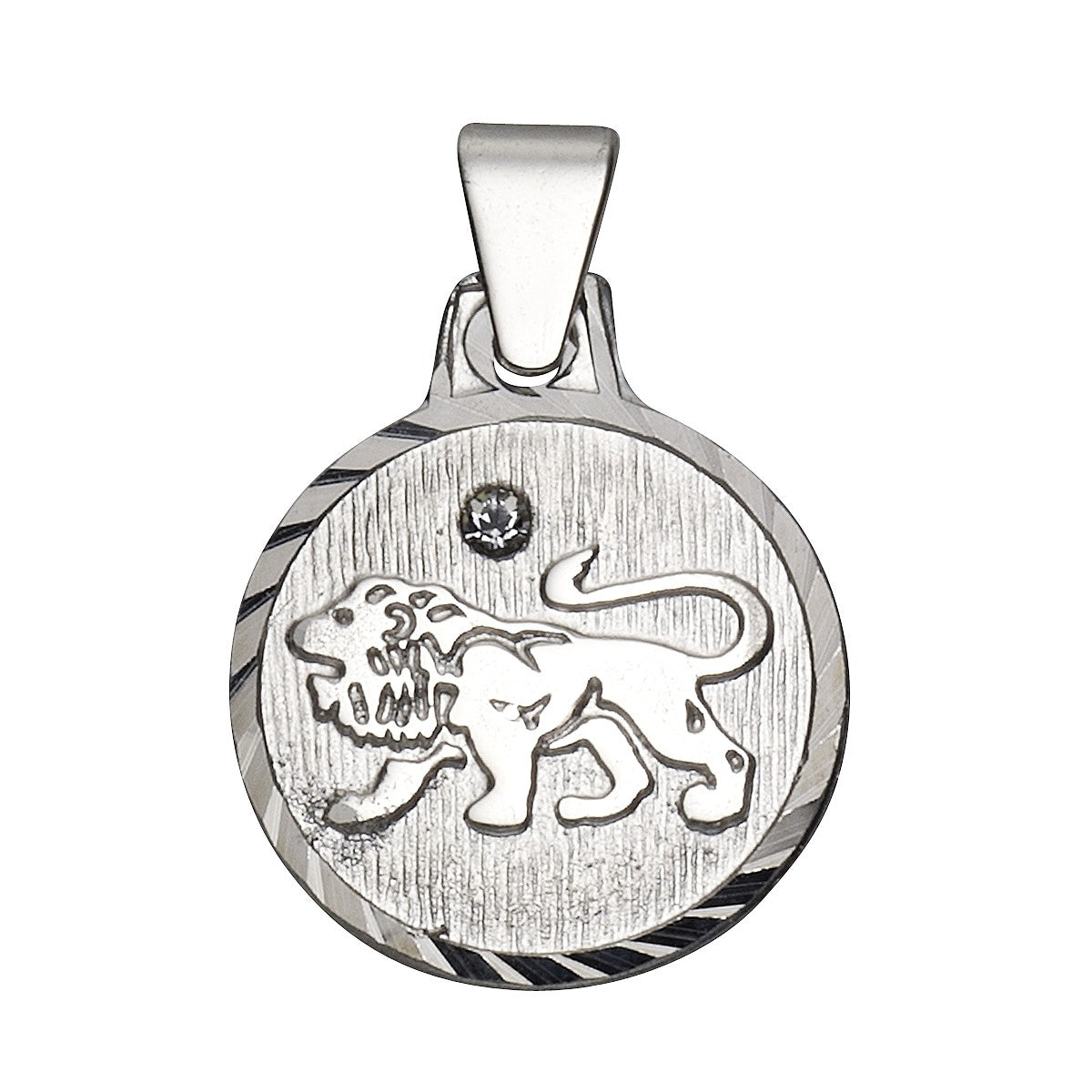 Anhänger Löwe 925/- Sterling Silber rhodiniert 1,7cm Kristall