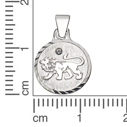 Anhänger Löwe 925/- Sterling Silber rhodiniert 1,7cm Kristall