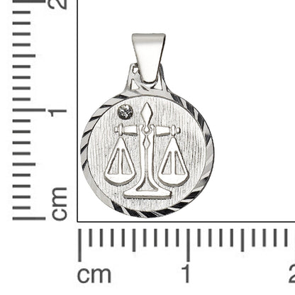 Anhänger Waage 925/- Sterling Silber rhodiniert 1,7cm Kristall