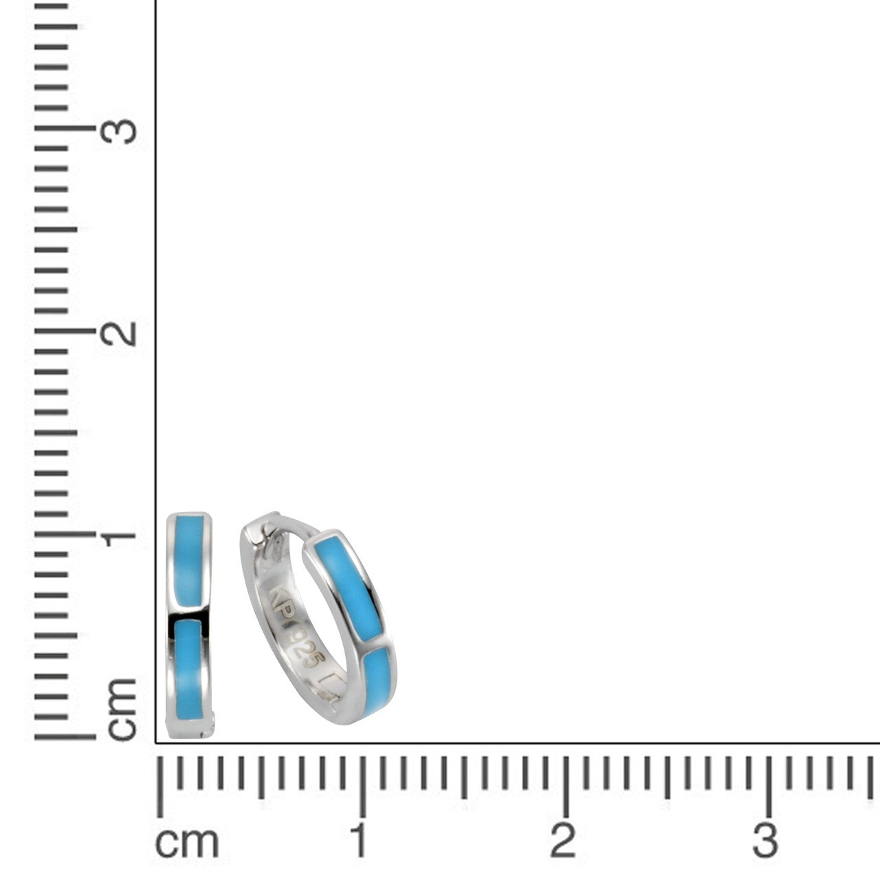 Creolen 925/- Sterling Silber Lack blau