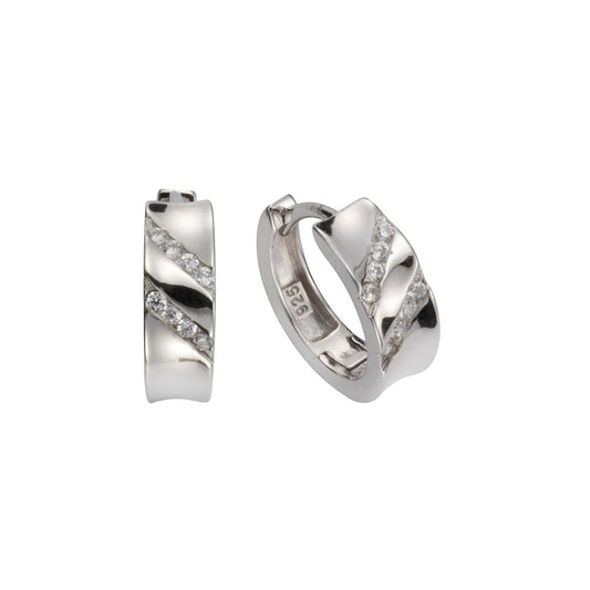 Klappcreolen 925 Silber Zirkonia