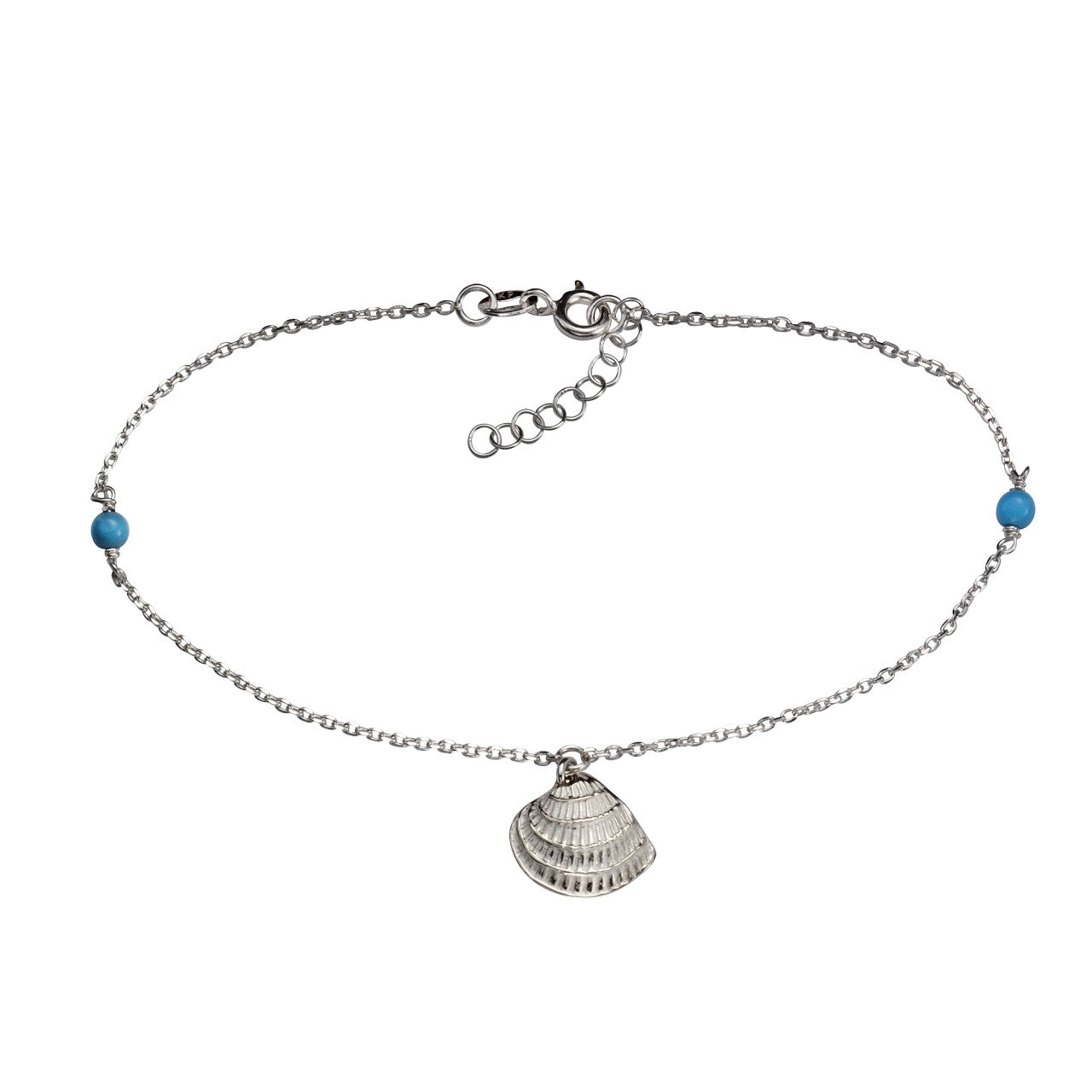 Fußkette 925 Silber Muschel