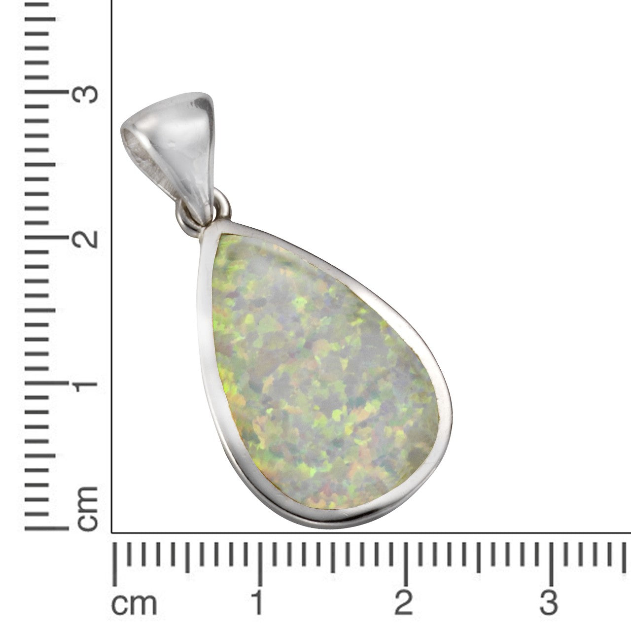 Anhänger 925/- Sterling Silber synth. Opal weiß