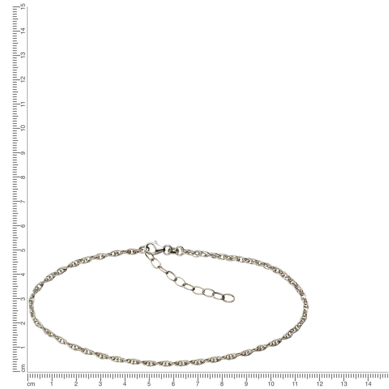 Fußkette 925 Silber rhodiniert Ankerkette