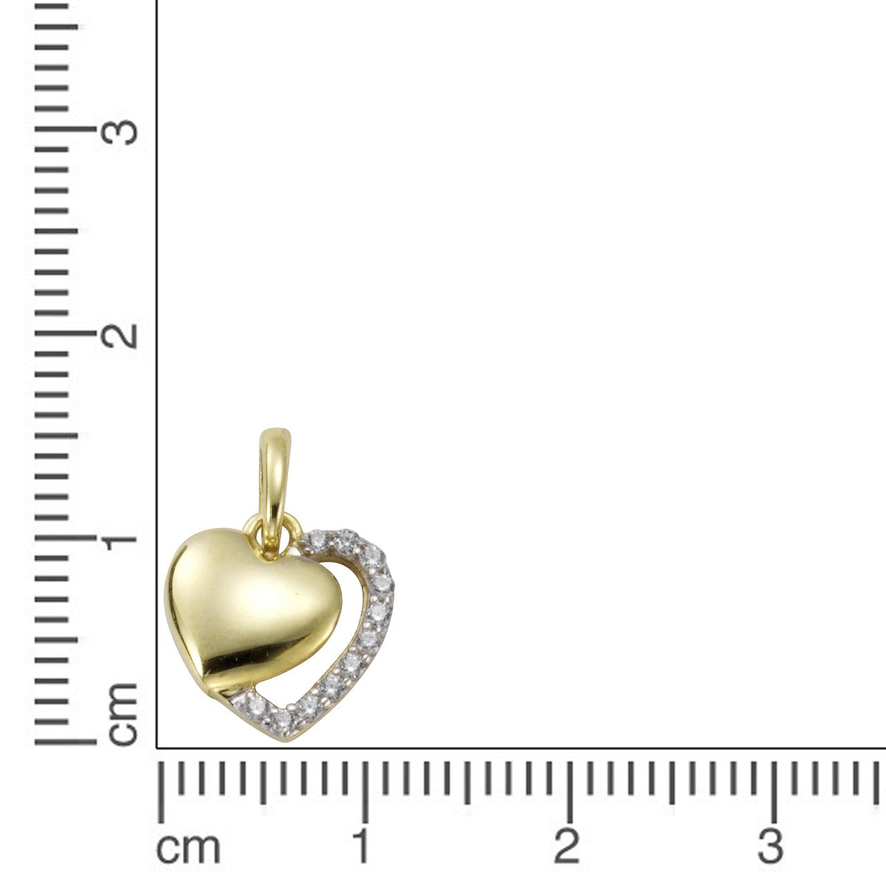 Pendant heart 333 gold two-tone