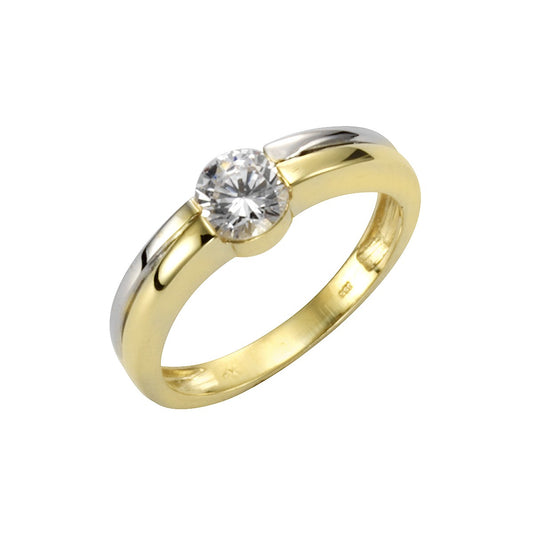 Ring 333/- gold bicolor zirconia
