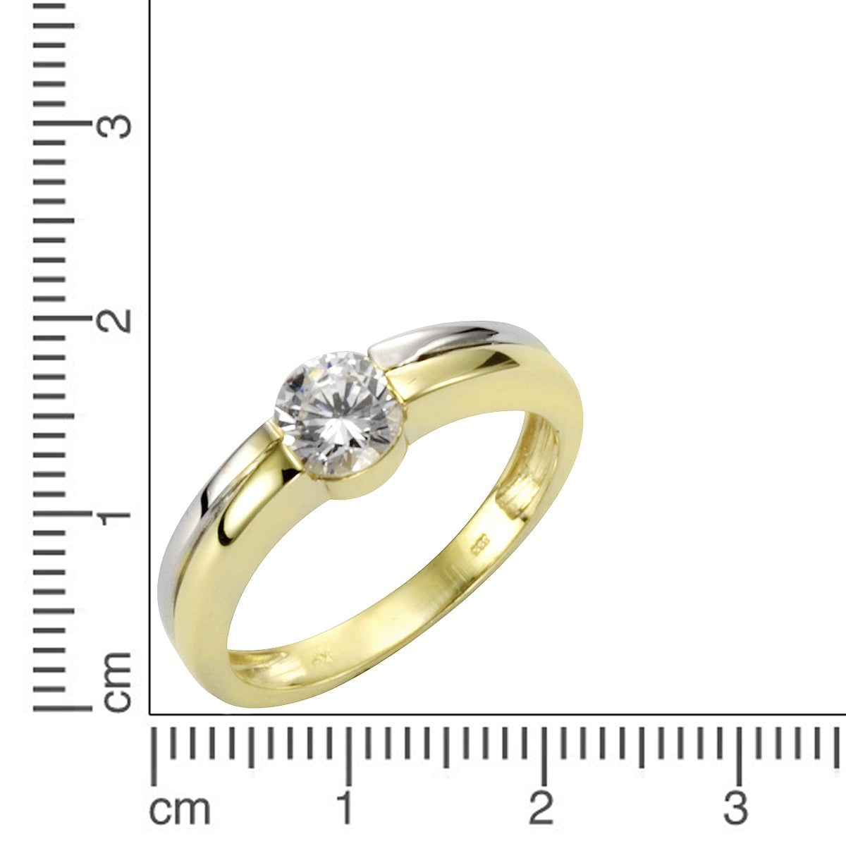 Ring 333/- gold bicolor zirconia