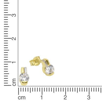 Stud earrings 333/- yellow gold zirconia