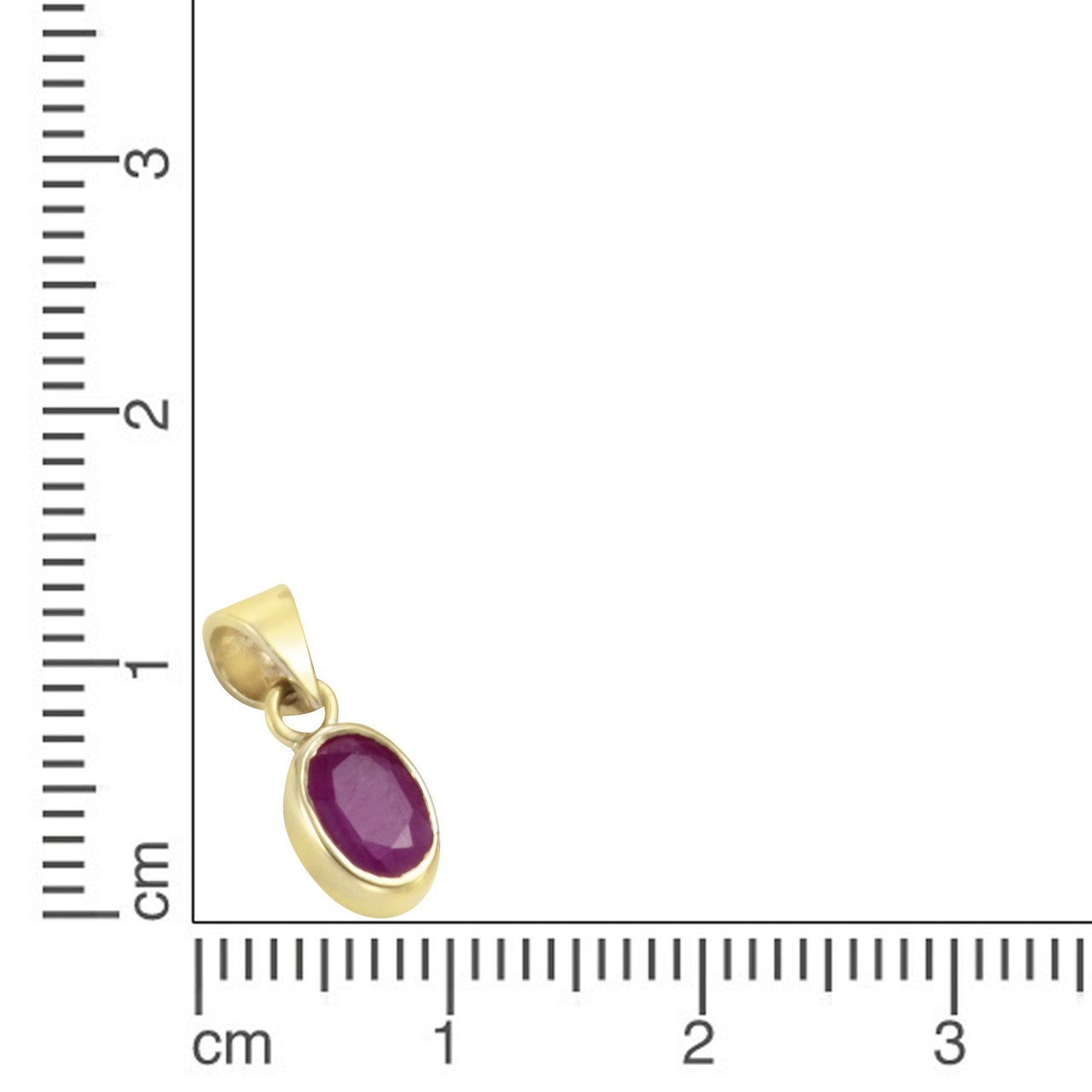 Pendant 375/- yellow gold ruby