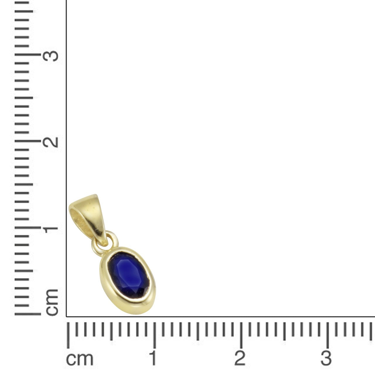Pendant 375/- yellow gold with sapphire