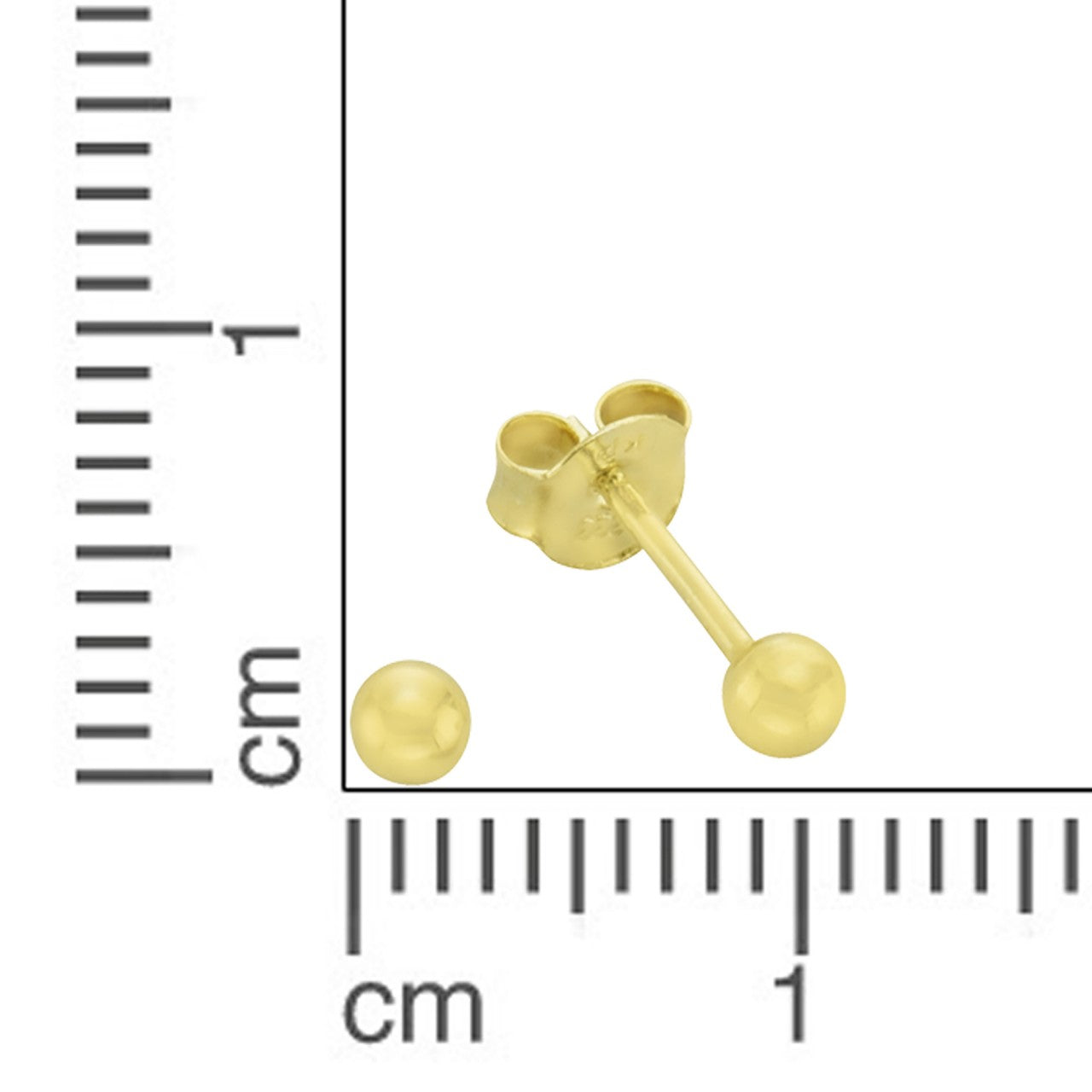 Unisex Ohrringe 333 Gold rund 3mm