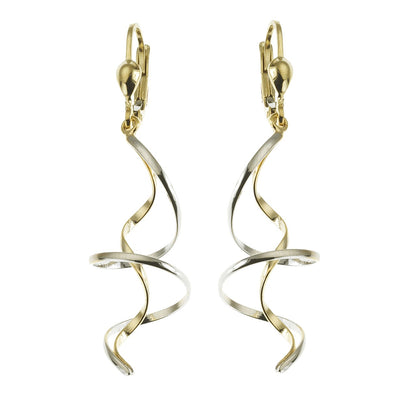 Earrings spiral 333 gold two-tone