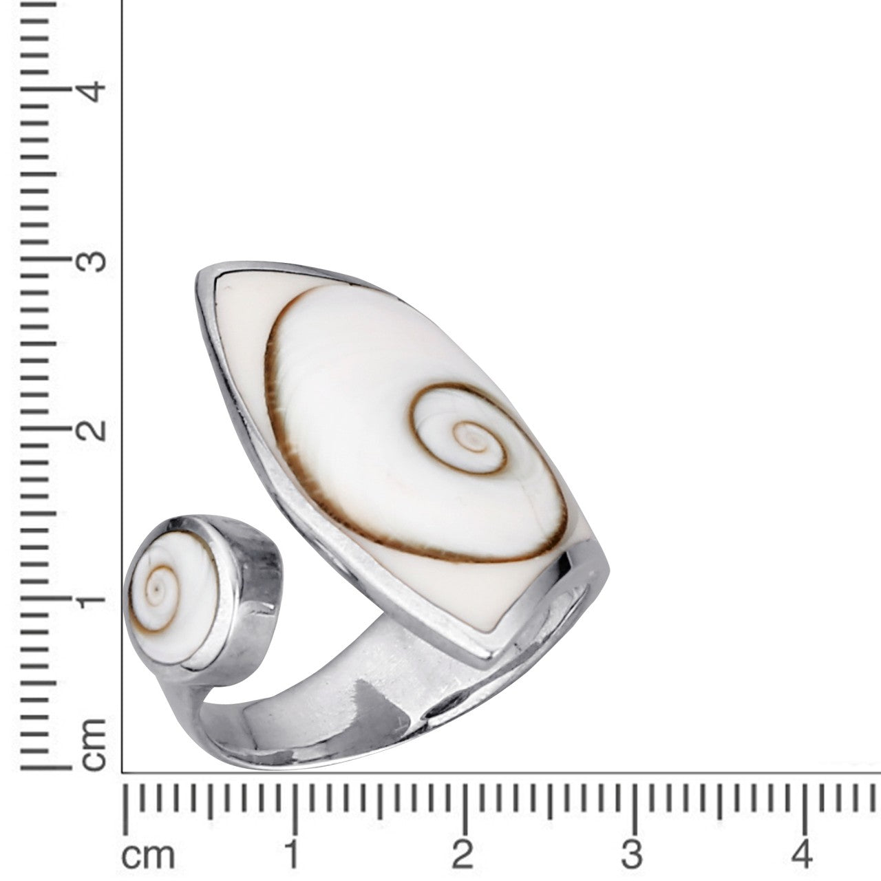 Ring 925 Silber mit Muschel weiß