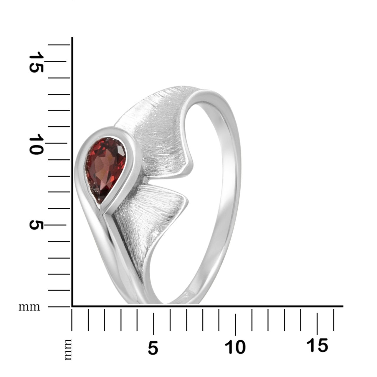 Ring 925-/ Sterling Silber rhodiniert Granat